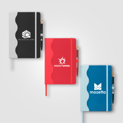 Picture of GRETE RECYCLED WAVE PATTERN JOURNAL PEN SET - A5