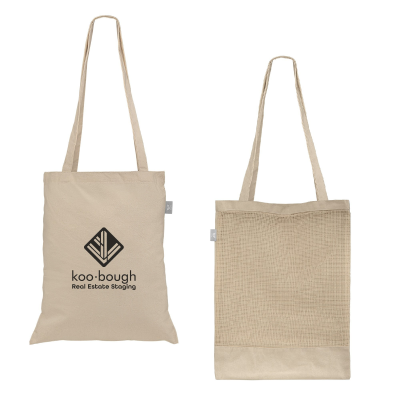 Picture of HARVEST - RECYCLED 110G COTTON & MESH TOTE BAG