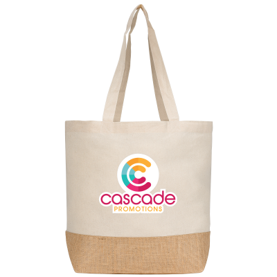 Picture of RIO COLLECTION - 140 GSM RECYCLED COTTON AND JUTE SHOPPER TOTE BAG.