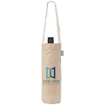 Picture of RECYCLED 180 GSM COTTON WINE BAG.