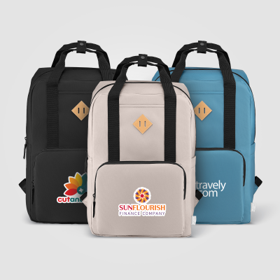 Picture of MAJESTY 300D RPET 38 CM LAPTOP ADJUSTABLE STRAP BACKPACK RUCKSACK - 16L