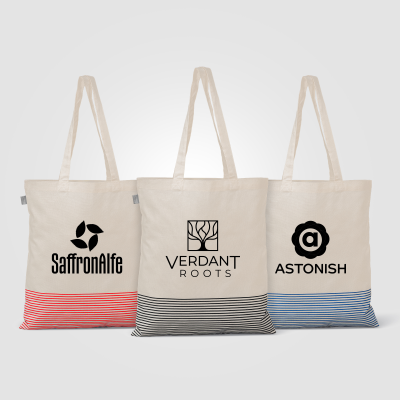 Picture of ARO RECYCLED 5 OZ COTTON MICRO STRIPE TOTE BAG - 9