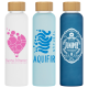 Picture of LUCERNE - 590 ML FROSTED BOROSILICATE GLASS BOTTLE with Bamboo Lid