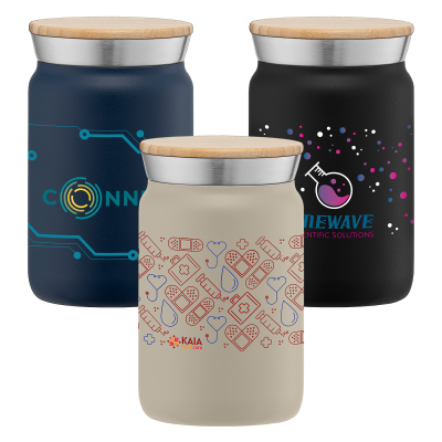 Picture of NORDIC - 270 ML DOUBLE WALL COPPER-LINED STAINLESS STEEL METAL TUMBLER with Bamboo Lid.
