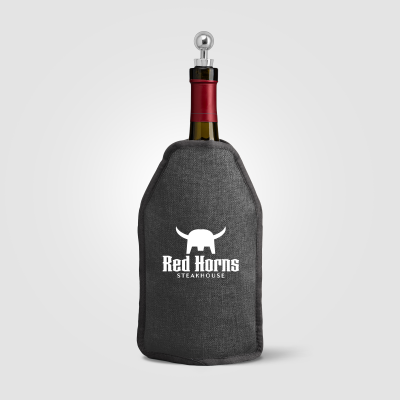 Picture of NEST RECYCLED POLYESTER HEATHERED WINE WINE BOTTLE COOLER – 163 x 225 MM
