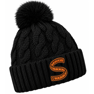 Picture of LUXURY FLEECE LINED FAUX FUR BOBBLE HAT with Embroidery or Logo Patch