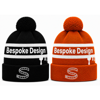 Picture of FULLY CUSTOMISED 2 COLOUR JACQUARD KNIT BOBBLE HAT