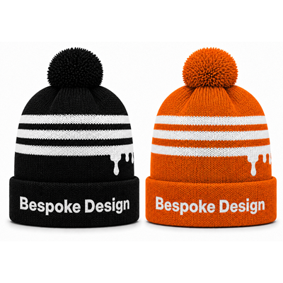 Picture of FULLY CUSTOMISED 2 COLOUR JACQUARD KNIT BOBBLE HAT