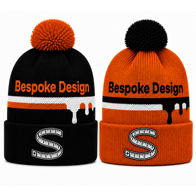 Picture of FULLY CUSTOMISED 3 COLOUR JACQUARD KNIT BOBBLE HAT
