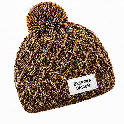 Picture of MARL FLEECE LINED BOBBLE HAT with Woven Label