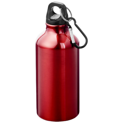 Picture of OREGON 400 ML ALUMINIUM METAL WATER BOTTLE with Carabiner in Red