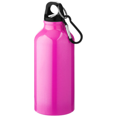 Picture of OREGON 400 ML ALUMINIUM METAL WATER BOTTLE with Carabiner in Neon Fluorescent Pink