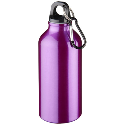 Picture of OREGON 400 ML ALUMINIUM METAL WATER BOTTLE with Carabiner in Purple