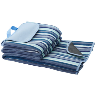 Picture of RIVIERA WATER-RESISTANT OUTDOOR PICNIC BLANKET in White & Blue.