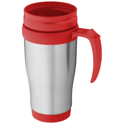 Picture of SANIBEL 400 ML THERMAL INSULATED MUG in Silver & Red