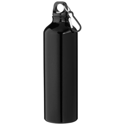 Picture of OREGON 770 ML ALUMINIUM METAL WATER BOTTLE with Carabiner in Solid Black.