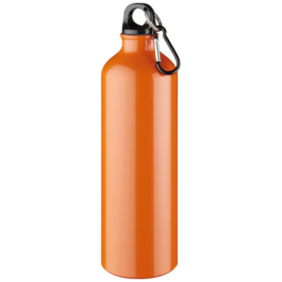 Picture of OREGON 770 ML ALUMINIUM METAL WATER BOTTLE with Carabiner in Orange.