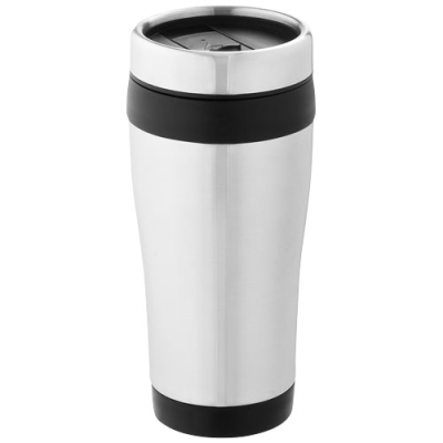 Picture of ELWOOD 410 ML THERMAL INSULATED TUMBLER in Silver & Solid Black.