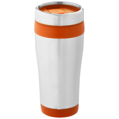 Picture of ELWOOD 410 ML THERMAL INSULATED TUMBLER in Silver & Orange.