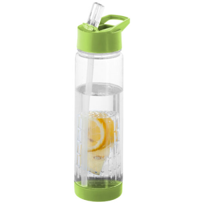 Picture of TUTTI-FRUTTI 740 ML TRITANINFUSER SPORTS BOTTLE in Clear Transparent White-lime Green