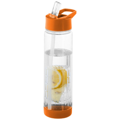 Picture of TUTTI-FRUTTI 740 ML TRITAN™ INFUSER SPORTS BOTTLE in Clear Transparent & Orange