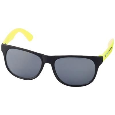 Picture of RETRO DUO-TONE SUNGLASSES in Neon Fluorescent Yellow-black Solid