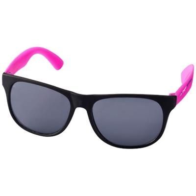 Picture of RETRO DUO-TONE SUNGLASSES in Neon Fluorescent Pink-black Solid