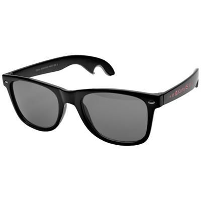 Picture of SUN RAY SUNGLASSES with Bottle Opener in Black Solid