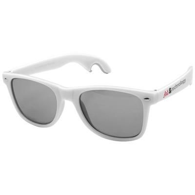 Picture of SUN RAY SUNGLASSES with Bottle Opener in White Solid