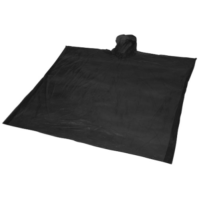 Picture of ZIVA DISPOSABLE RAIN PONCHO with Storage Pouch in Solid Black.