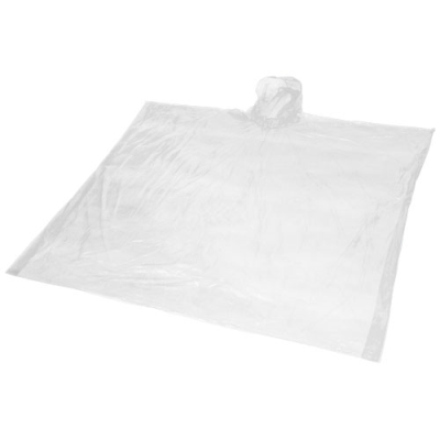 ZIVA DISPOSABLE RAIN PONCHO with Storage Pouch in White.