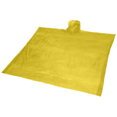 Picture of ZIVA DISPOSABLE RAIN PONCHO with Storage Pouch in Yellow.