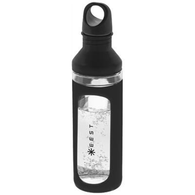 Picture of HOVER 590 ML GLASS SPORTS BOTTLE in Black Solid-transparent