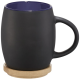 Picture of HEARTH 400 ML CERAMIC POTTERY MUG with Wood Coaster