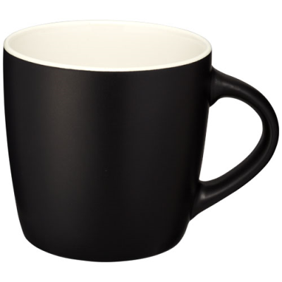 Picture of RIVIERA 340 ML CERAMIC POTTERY MUG in Solid Black & White.