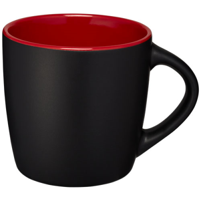 Picture of RIVIERA 340 ML CERAMIC POTTERY MUG in Solid Black & Red