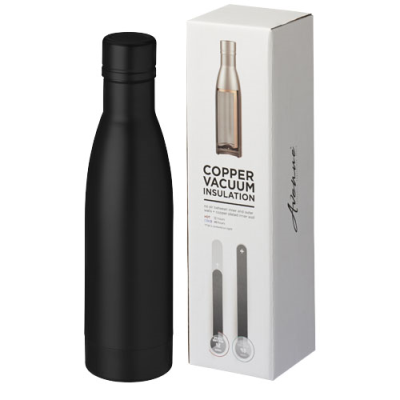 Picture of VASA 500 ML COPPER VACUUM THERMAL INSULATED BOTTLE in Solid Black.