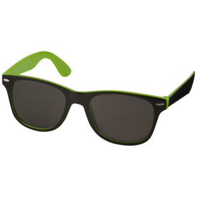 Picture of SUN RAY SUNGLASSES with Two Colour Tones in Lime & Solid Black.