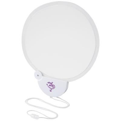 Picture of BREEZE FOLDING HAND FAN with Cord in White Solid