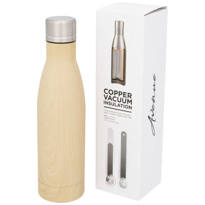 Picture of VASA 500 ML WOOD-LOOK COPPER VACUUM THERMAL INSULATED BOTTLE in Brown