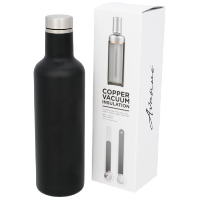 Picture of PINTO 750 ML COPPER VACUUM THERMAL INSULATED BOTTLE in Solid Black.