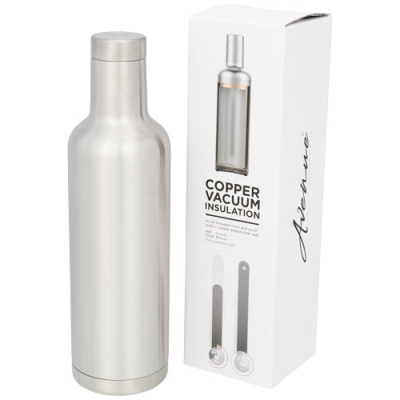 Picture of PINTO 750 ML COPPER VACUUM THERMAL INSULATED BOTTLE in Silver.