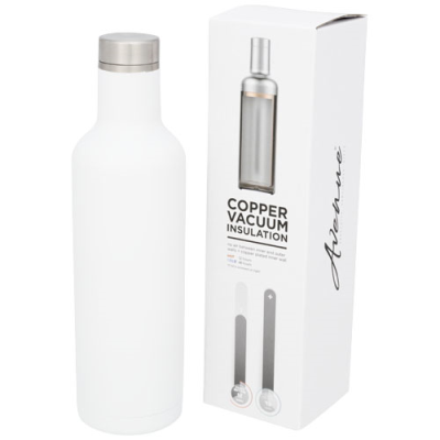 Picture of PINTO 750 ML COPPER VACUUM THERMAL INSULATED BOTTLE in White.