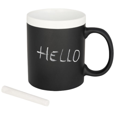 Picture of CHALK-WRITE 330 ML CERAMIC POTTERY MUG in White Solid