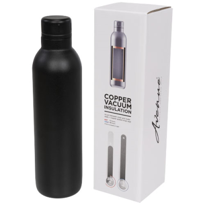 Picture of THOR 510 ML COPPER VACUUM THERMAL INSULATED WATER BOTTLE in Solid Black.