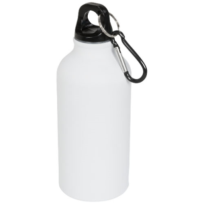 Picture of OREGON 400 ML MATTE WATER BOTTLE with Carabiner in White.