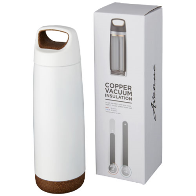 Picture of VALHALLA 600 ML COPPER VACUUM THERMAL INSULATED WATER BOTTLE in White.