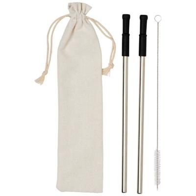Picture of LENA REUSABLE STAINLESS STRAW SET in Silver