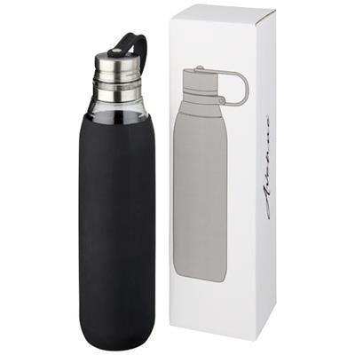 Picture of OASIS 650 ML GLASS SPORTS BOTTLE in Black Solid