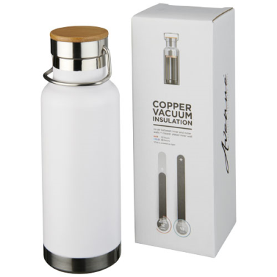 Picture of THOR 480 ML COPPER VACUUM THERMAL INSULATED WATER BOTTLE in White.